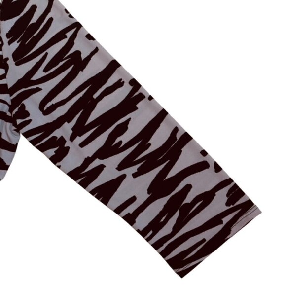 CHICO'S Travelers Diagonal Two-In-One Zebra-Striped Jacket - Size Medium - Picture 6 of 10